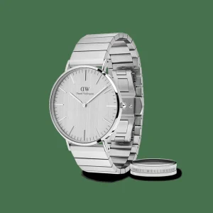 Daniel Wellington Classic Piano Link Silver Unitone & Elan Ring Set>Uomo Orologi Uomo
