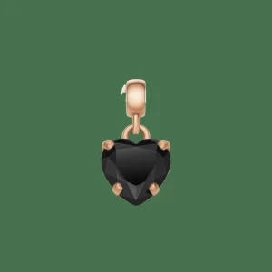 Daniel Wellington Heart Black Crystal Charm RG> Ciondoli