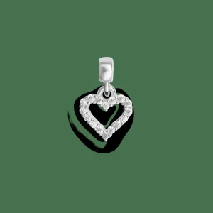 Daniel Wellington Heart Contour White Crystal Charm S925 Sterling> Ciondoli