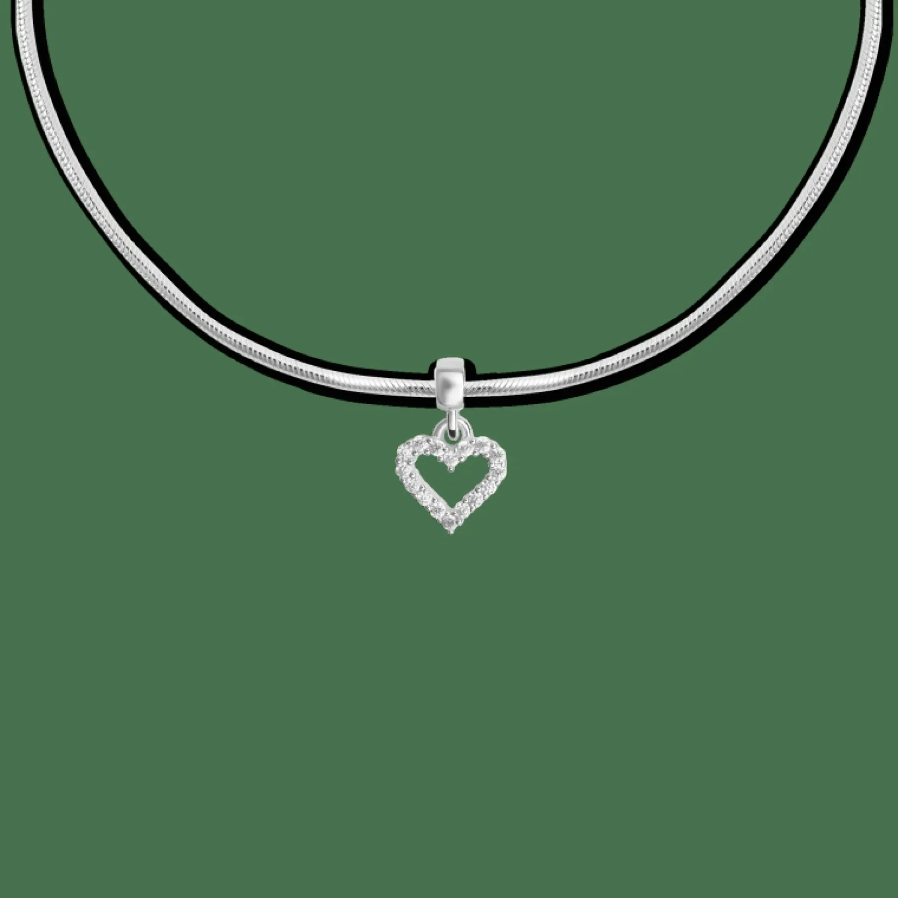 Daniel Wellington Heart Contour White Crystal Charm S925 Sterling> Ciondoli