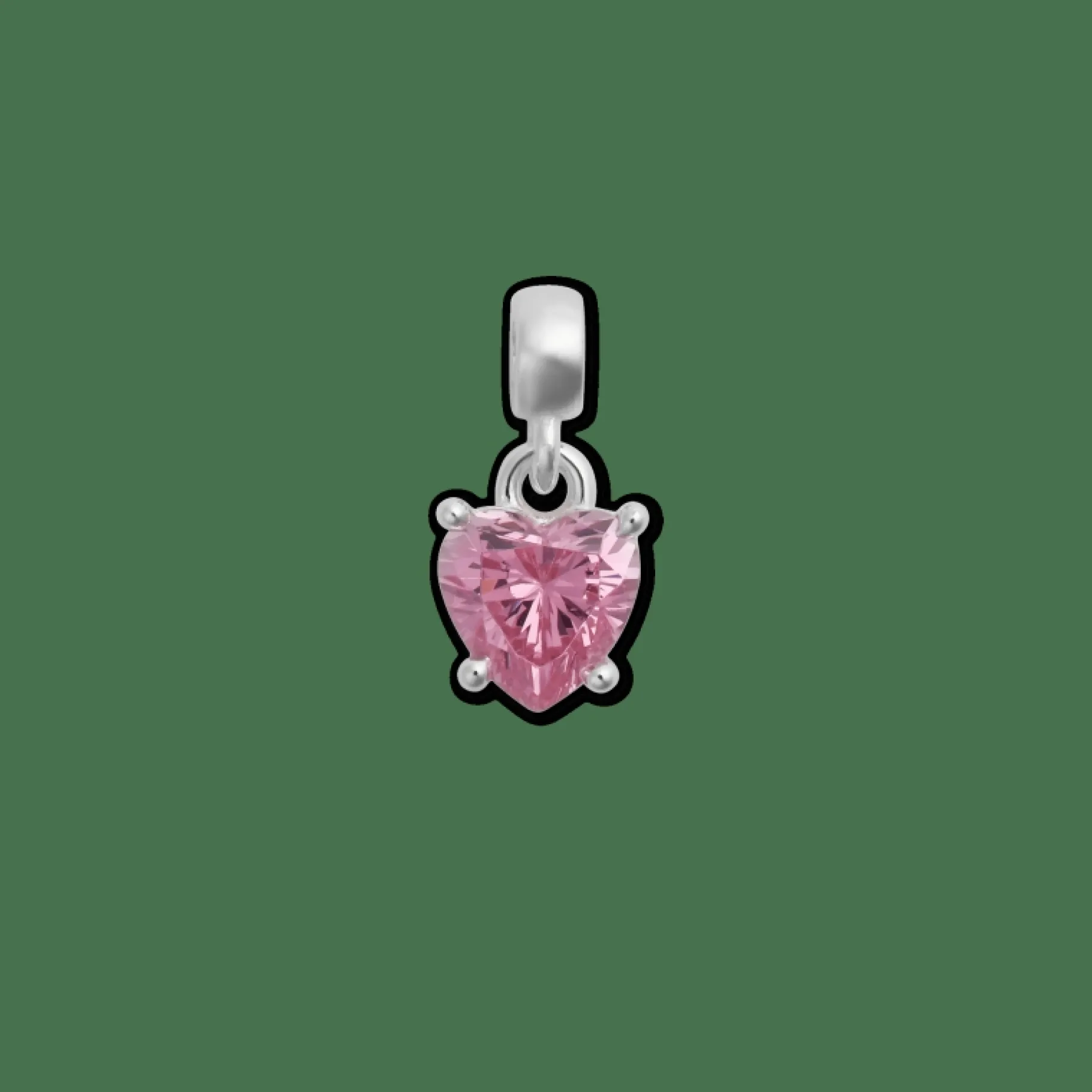 Daniel Wellington Heart Pink Crystal Charm S925 Sterling Silver> Ciondoli