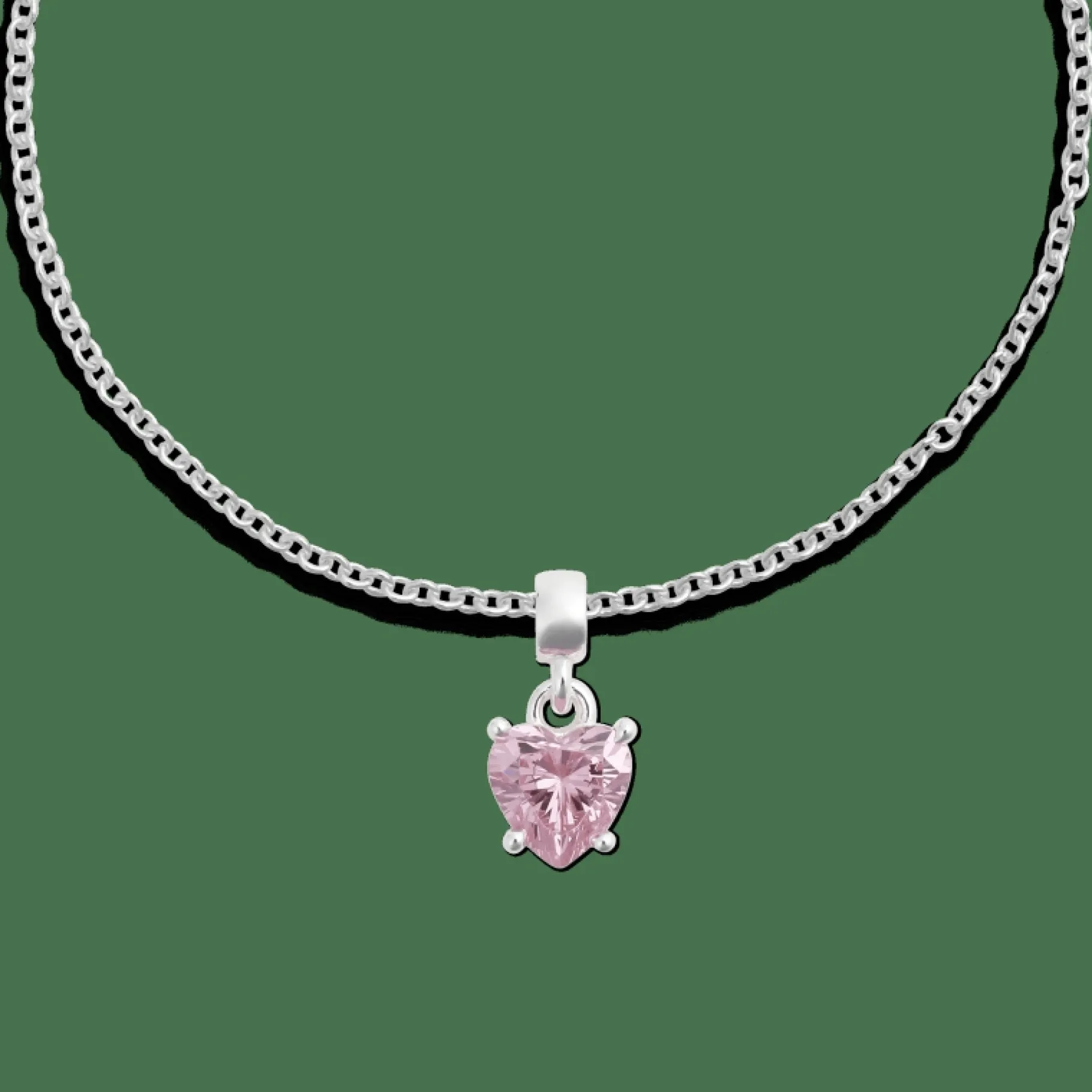 Daniel Wellington Heart Pink Crystal Charm S925 Sterling Silver> Ciondoli