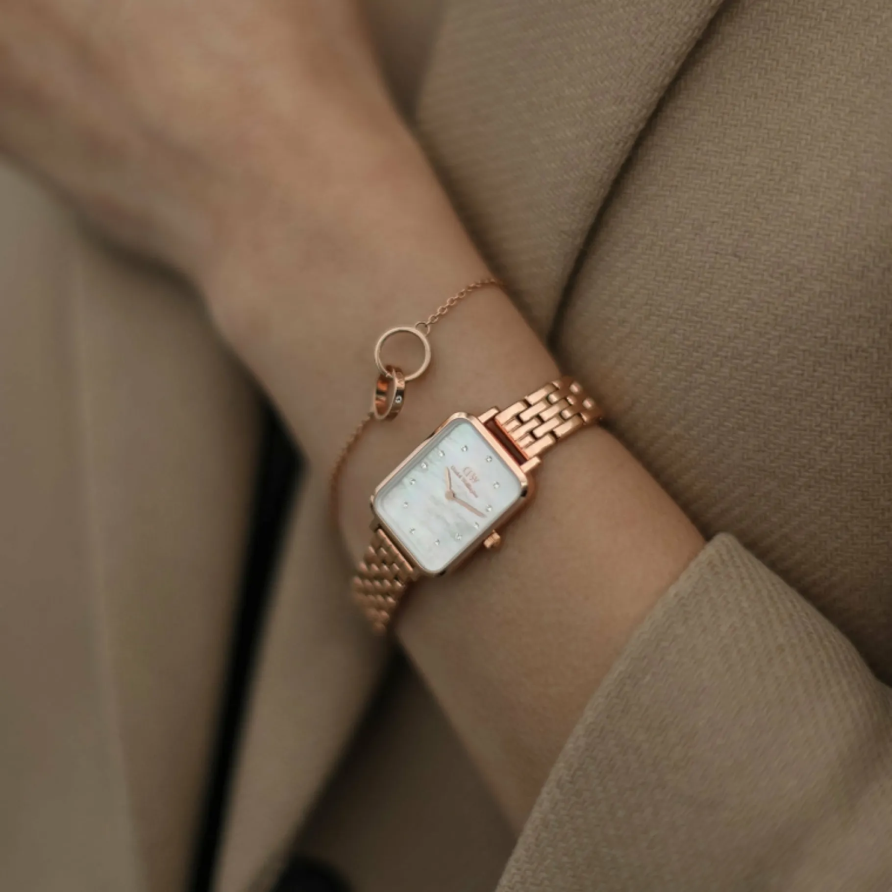 Daniel Wellington Quadro Lumine 5-Link Melrose>Donna Orologio Donna