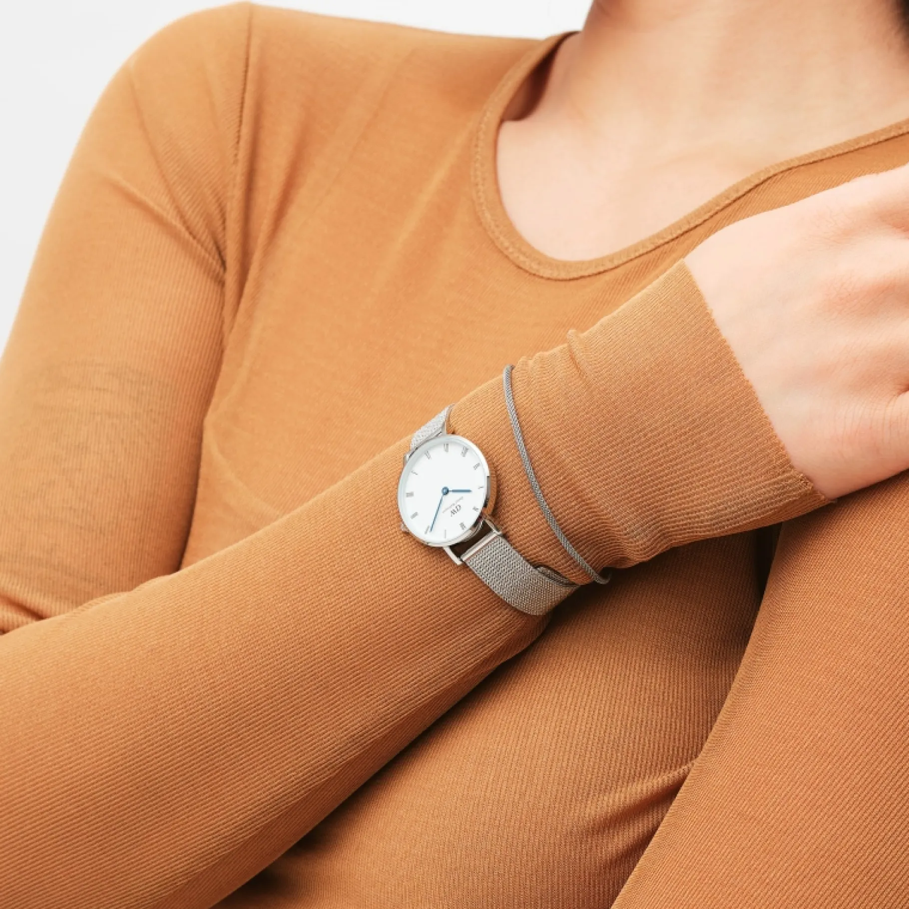 Daniel Wellington Tide Mesh Bracelet Sterling 1.8> Bracciali